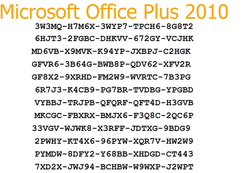 Office 2010 professional plus activation key