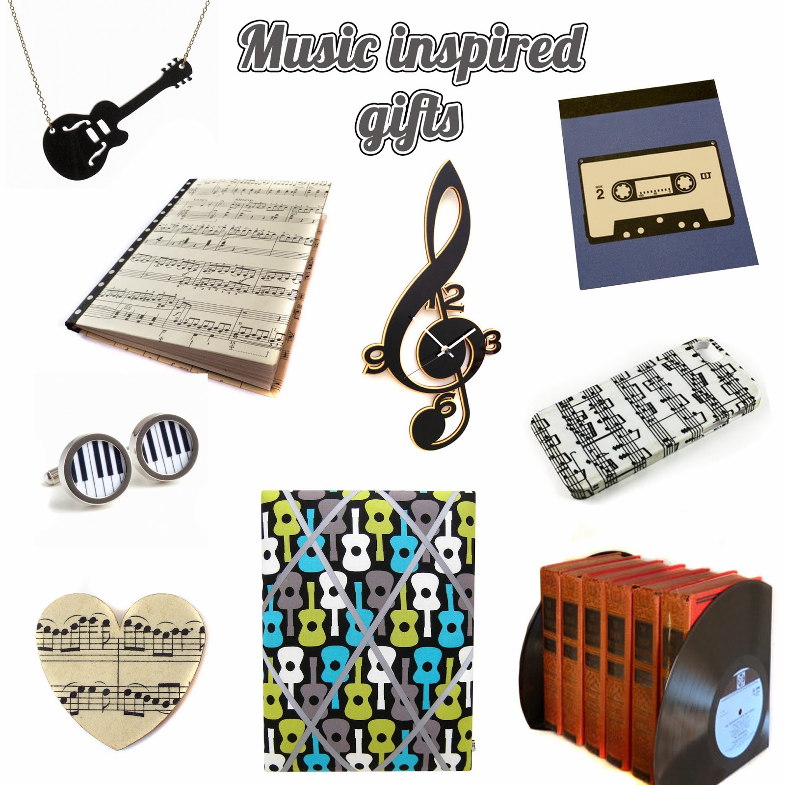 say it says Music inspired gifts