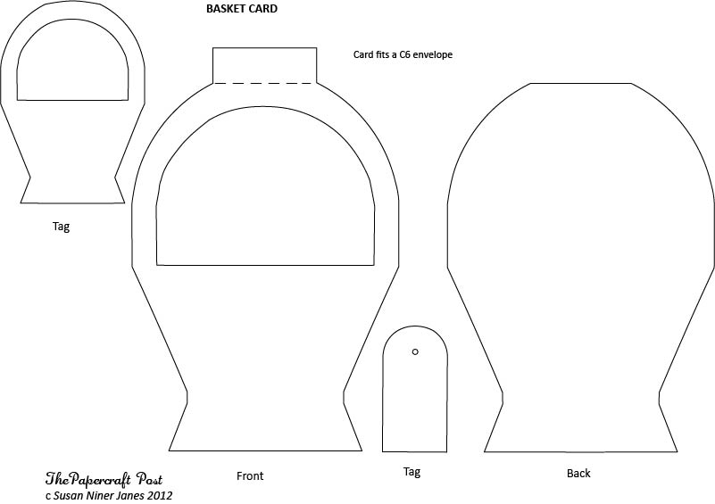Card Basket Template the papercraft post flower basket card Card Basket Template the papercraft post flower basket card