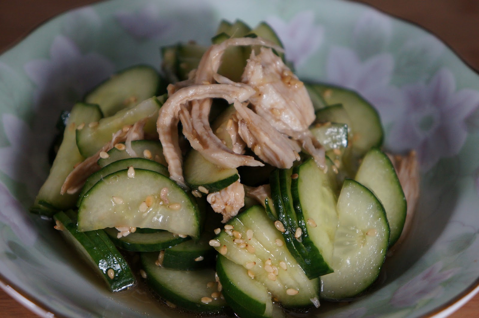 kruizing with kikukat Cucumber and Chicken Namasu