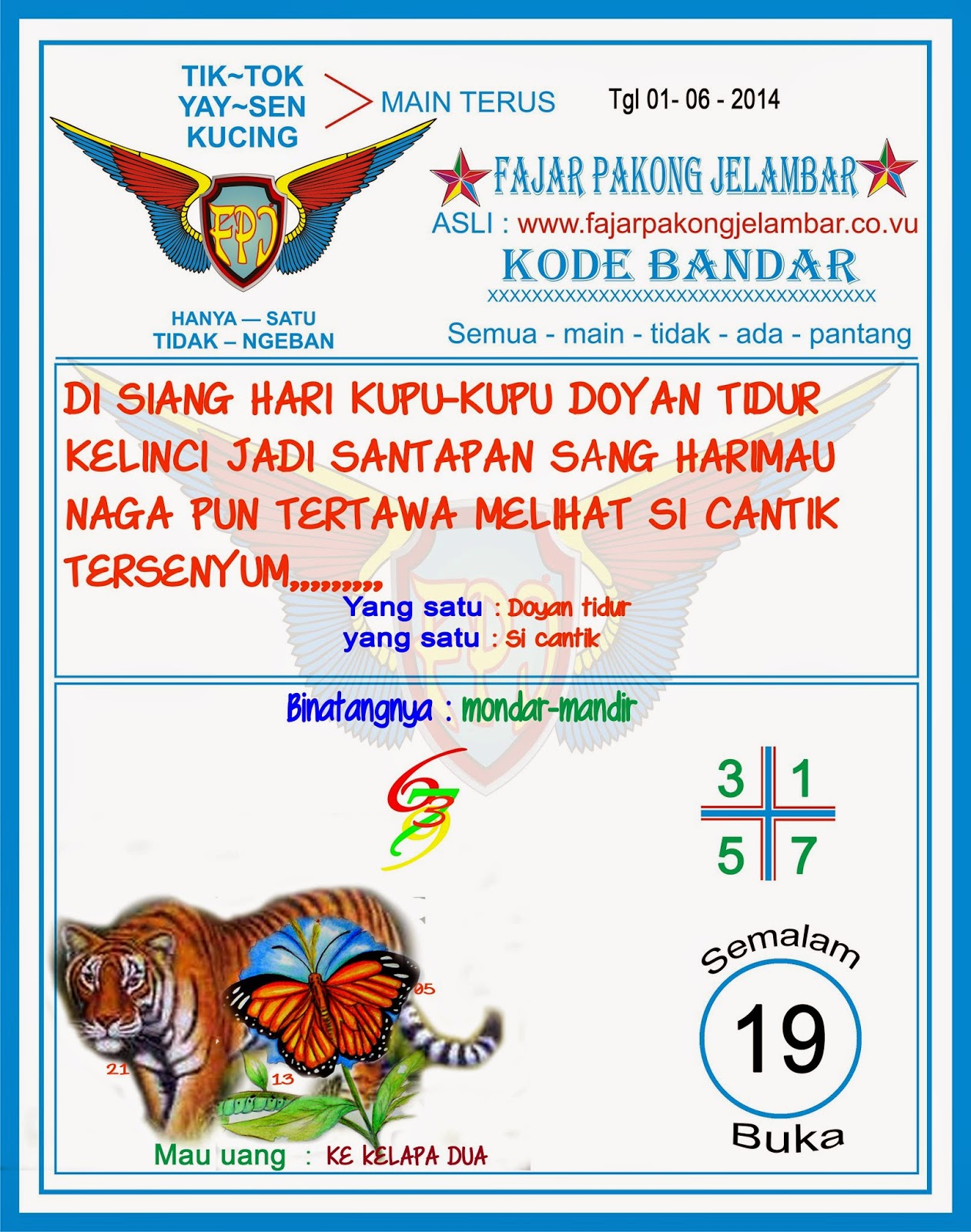 Pakong Jelambar Tgl 01 06 2014<script async src=