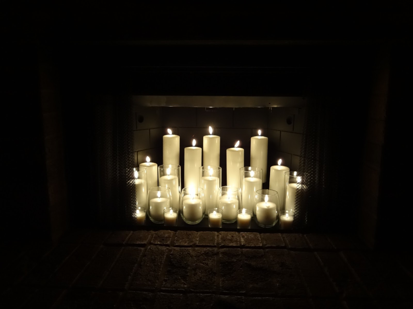 Not Mrs.Jones Candle filled fireplace