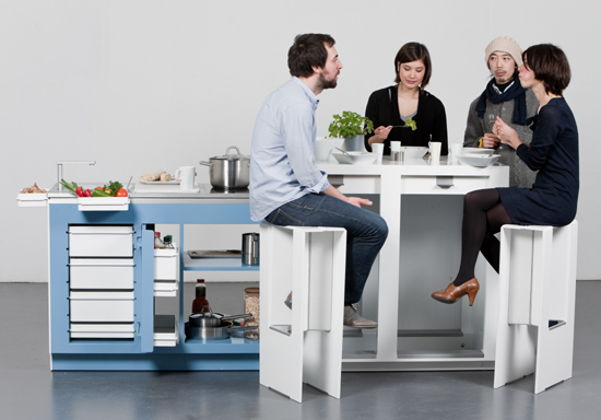 Mesa de cocina funcional, muebles de cocina modernos y creativos ... Creativo mueble cocina de Moderna