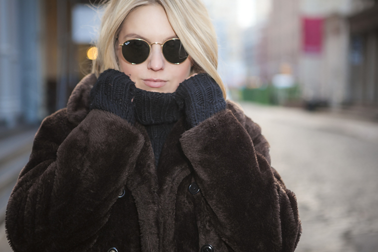 J.Crew chunky turtleneck, faux fur coat, Ray-Ban Lennon sunglasses, Fashion Over Reason J.Crew chunky turtleneck, faux fur coat, Ray-Ban Lennon sunglasses, Fashion Over Reason