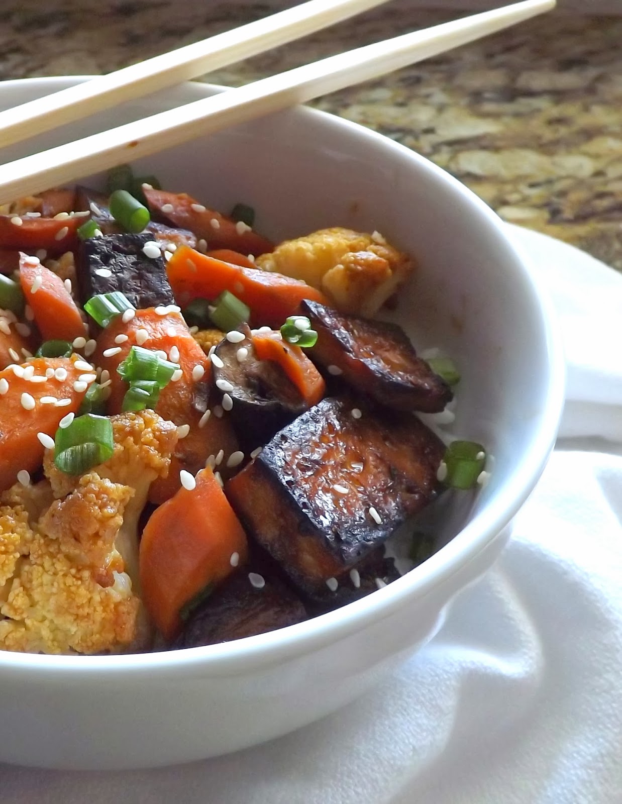 The BakeOff Flunkie Roasted Sesame Tofu & Vegetables