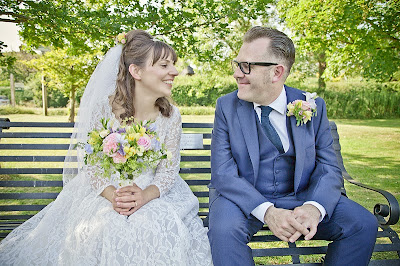 HVB vintage wedding blog, Real Vintage Brides feature - Susie in full length 1960s lace wedding dress