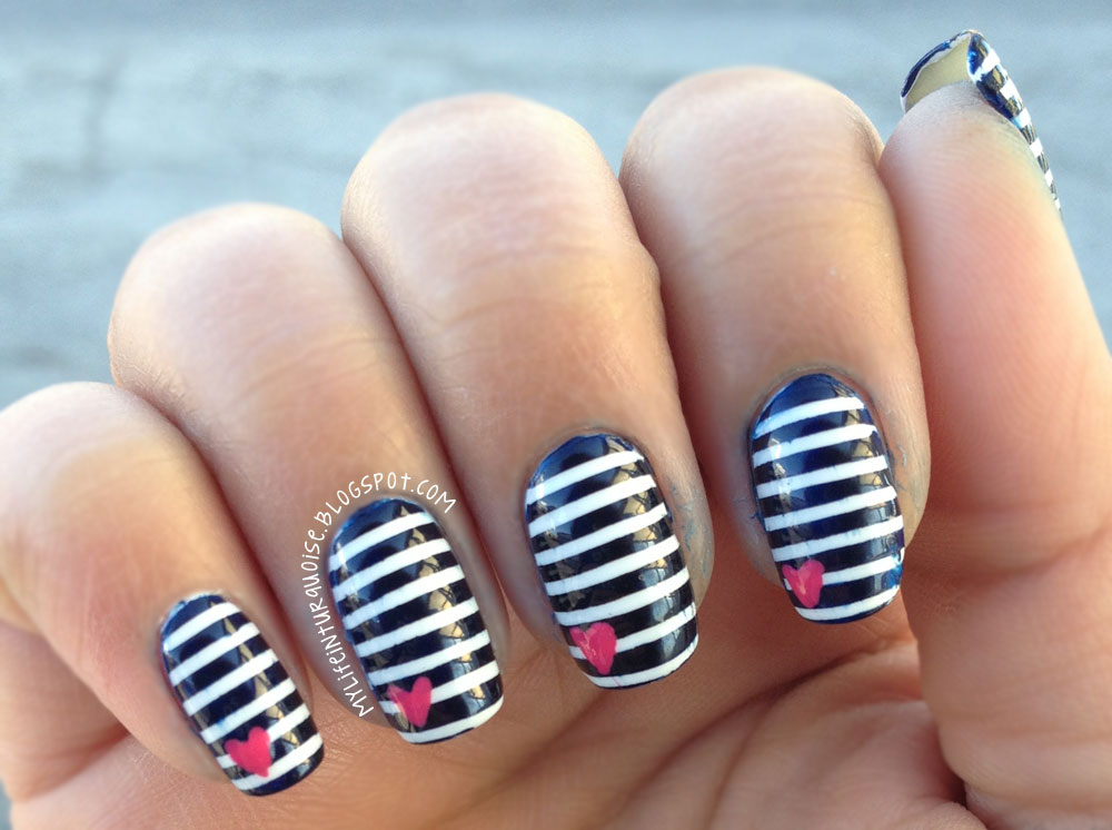 8. Striped Anchor Nail Art Inspiration - wide 10