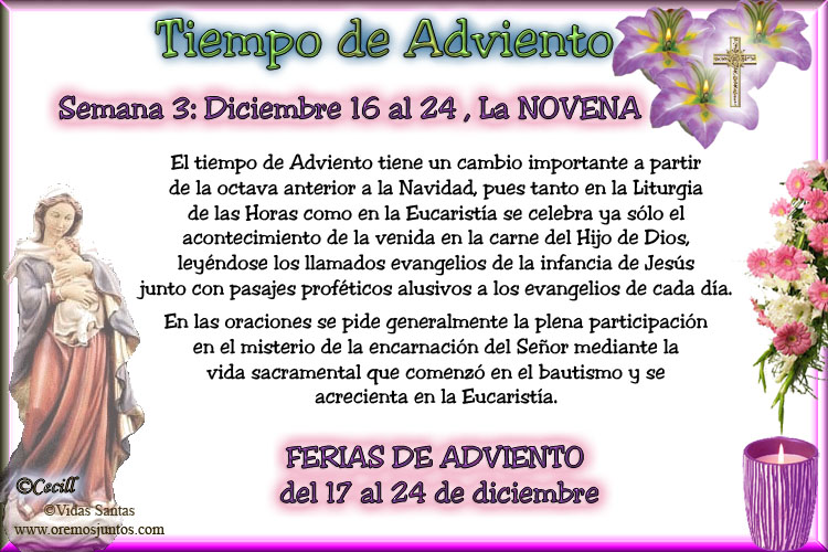 Imágenes de Cecill 3º Semana de Adviento, Diciembre 16 al 24, La Novena