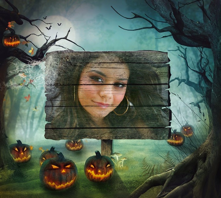 Fotomontaje de Bosque Encantado para Halloween