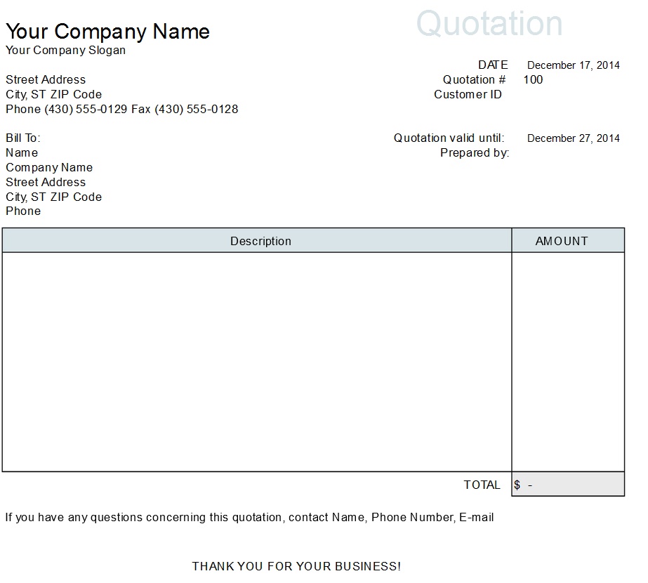 simple quotation template