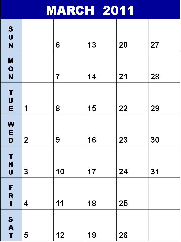 2011 daily calendar template. Per page with daily calendar