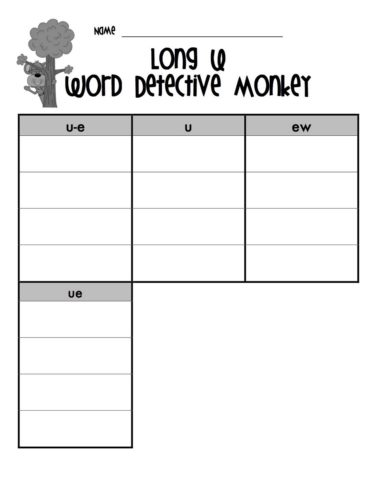 Two Can Do It Word Detective Monkeys Long Vowels