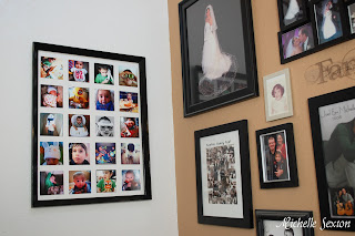 wall with pictures framed
