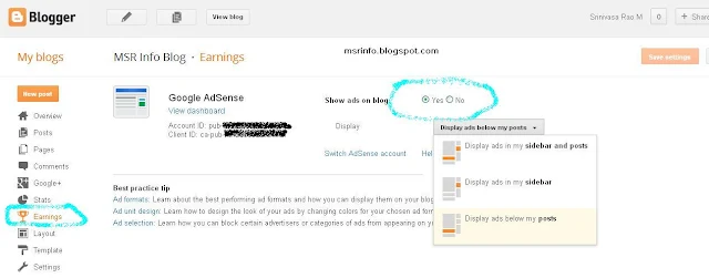 Enable adsense in blogger
