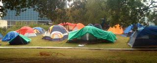 Occupy Dallas tent city in Pioneer Plaza Dallas