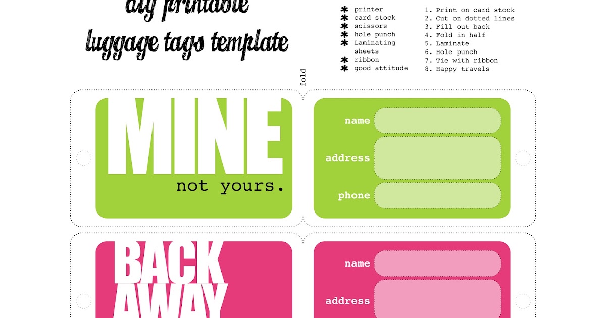 bag tag template bag tag template