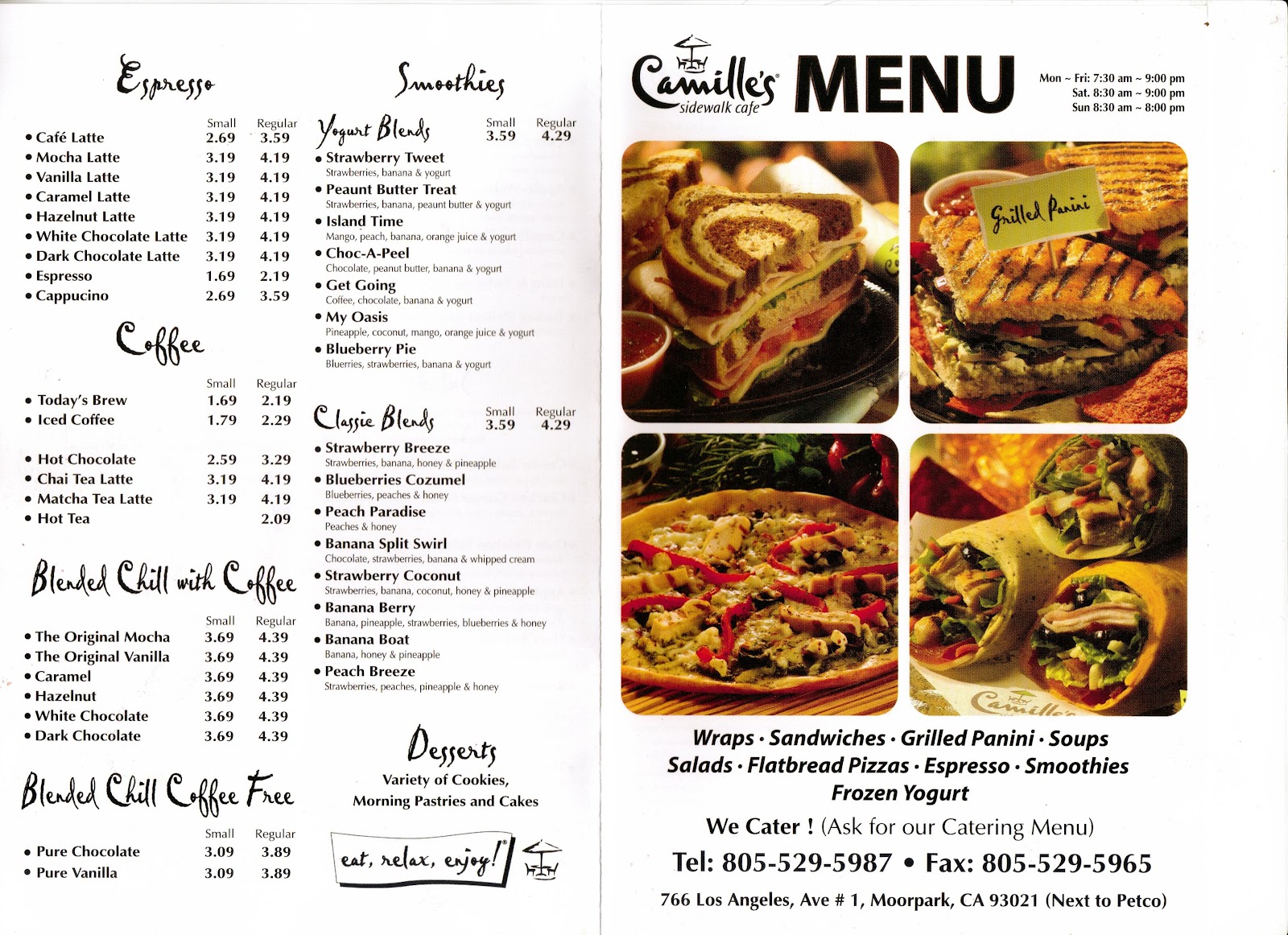 Camille S Sidewalk Cafe Menu Camille S Sidewalk Cafe Menu