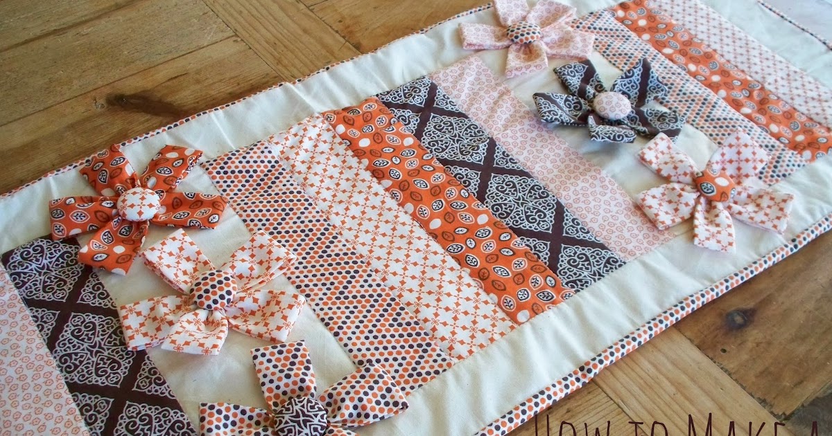 How to Make a Table Runner with Fabric Flowers Adventures of a DIY Mom