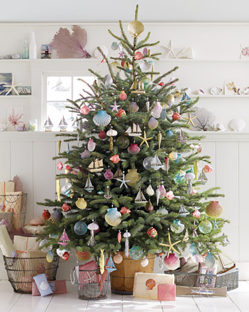 seaside inspired beach decor beach cottage christmas style seashells christmas ornaments