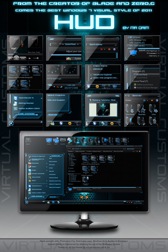 Hud Series Collection For Windows 7 Hud Blue
