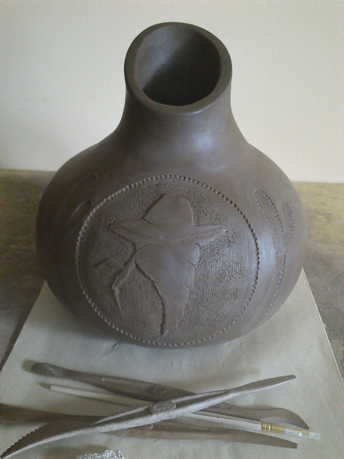 Katarina Bobic's Coiled Pottery Time for burnishing...