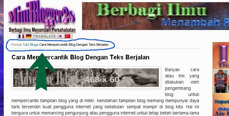 Memasang Breadcrumbs Di Blog Menambahkan Breadcrumbs di blog