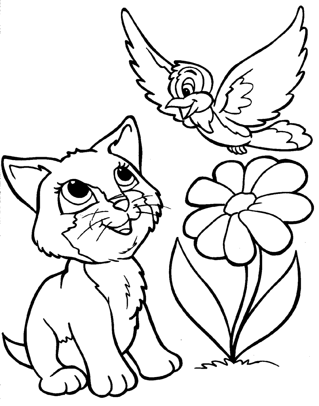 Coloring Pages Online animals cat coloring pages