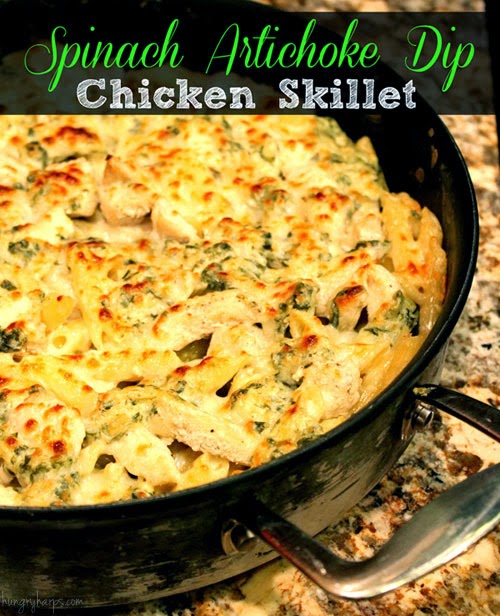 Hungry Harps Spinach Artichoke Dip Chicken Skillet