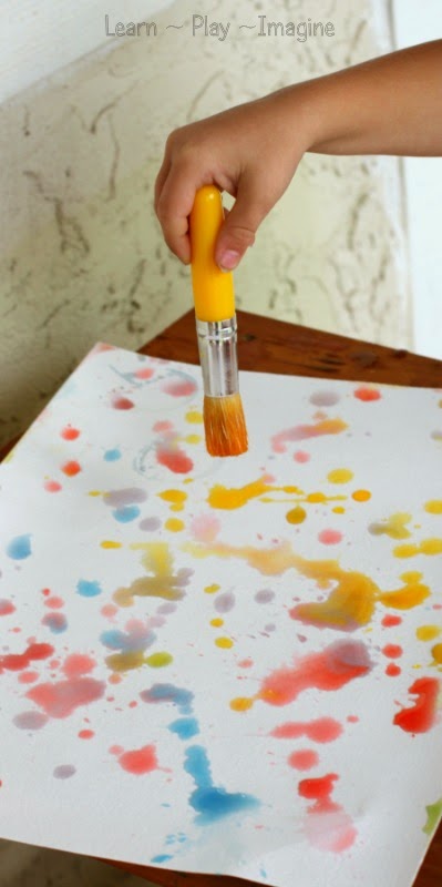 Painting with rain - scented homemade paint recipe made from just two ingredients, and one of them is rain!