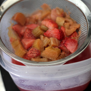 strawberry mimosa rhubarb strainer mmm mondays march aside syrup pour simple through cool set