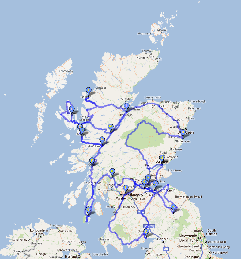 Большая прогулка по Шотландии: 19 дней или 3000 км. Маршруты.
