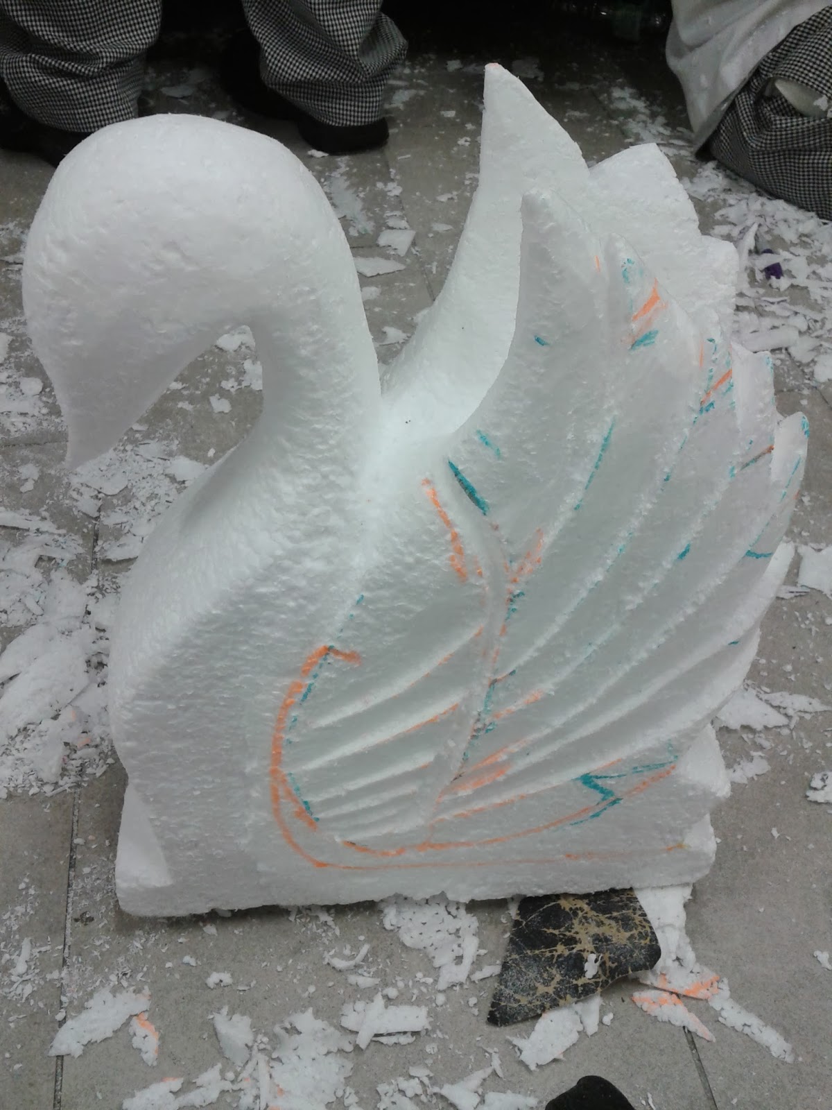 Pastry Artistry Project Styrofoam Carving Swan