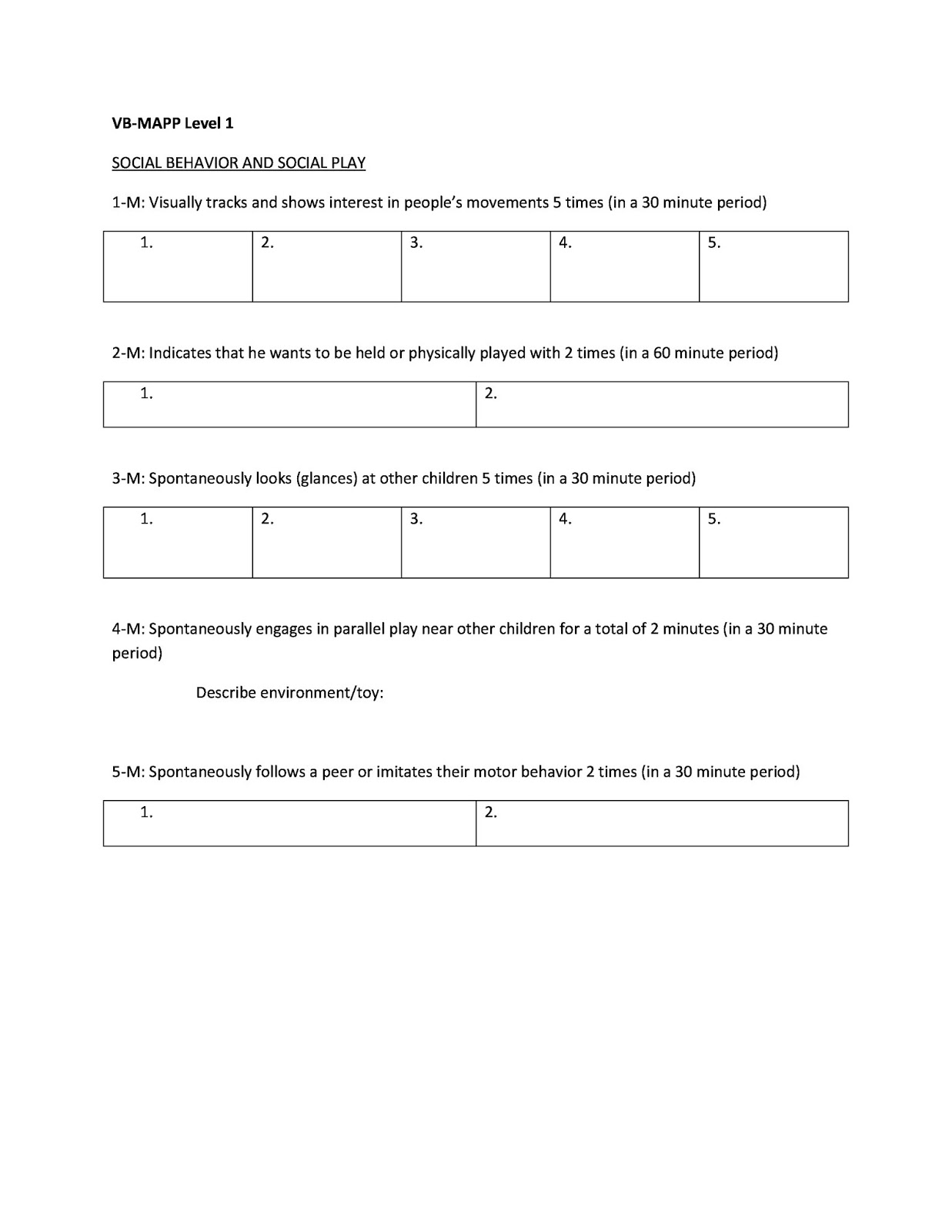 teach early autism level 1 social behavior and play vb mapp vbmapp data sheets