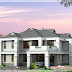 4 bhk sloping roof house design