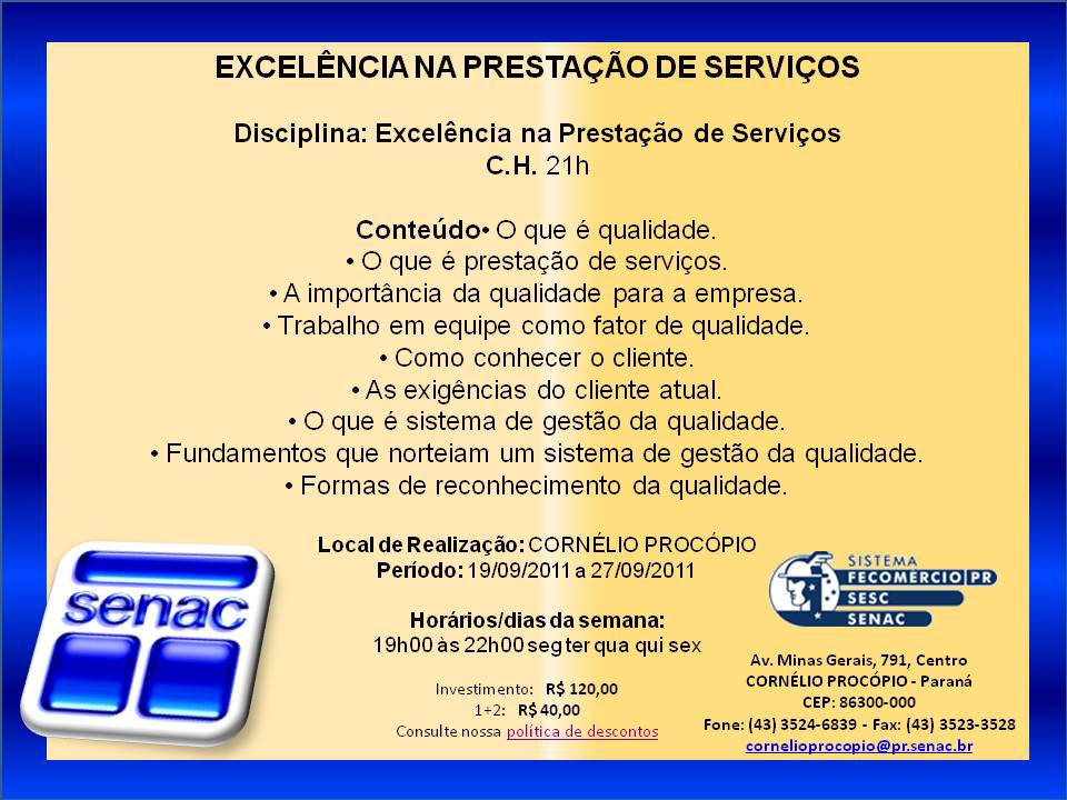Senac londrina cursos