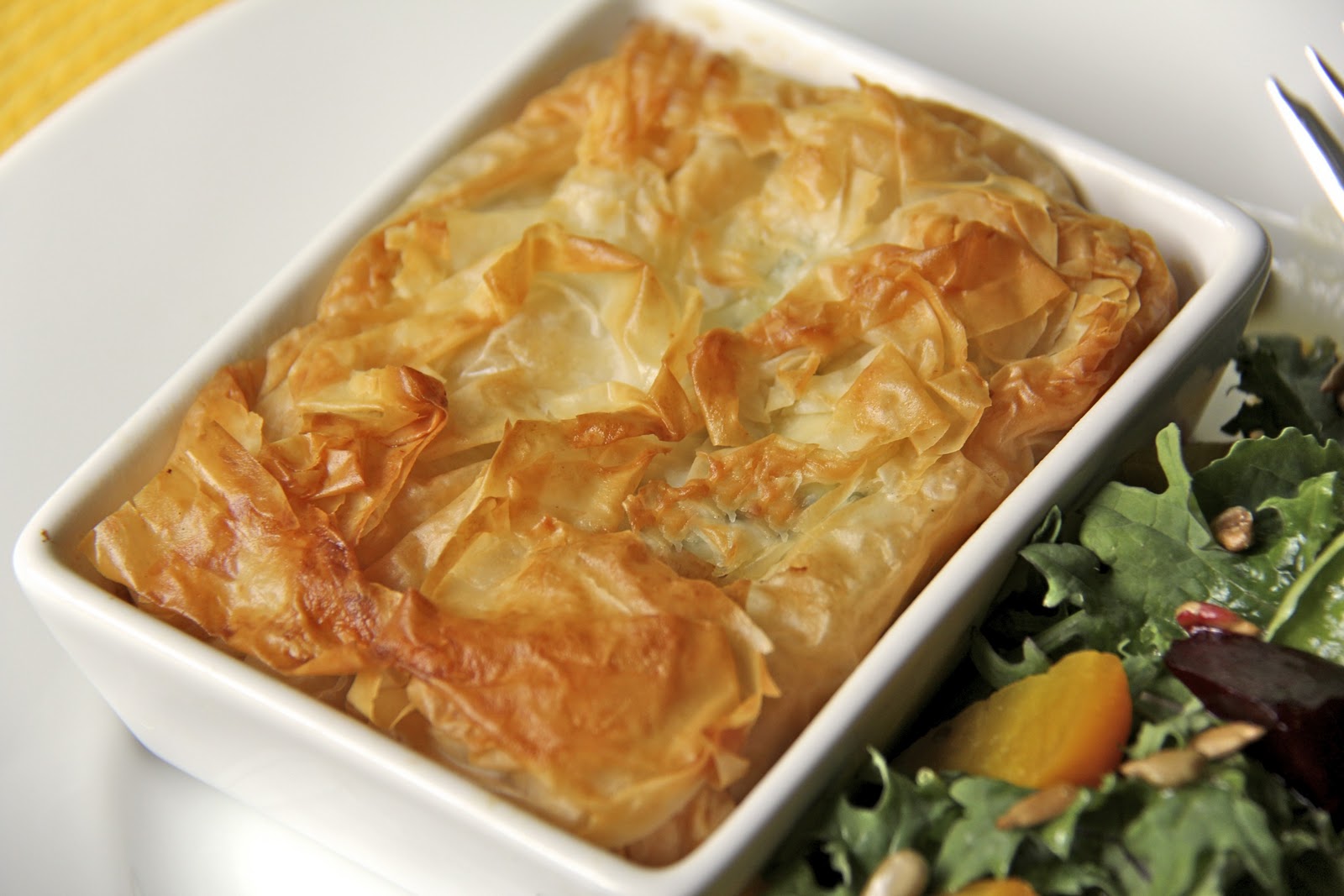 Feta Filo Tart w/ Spinach & Chicken The Café Sucre Farine