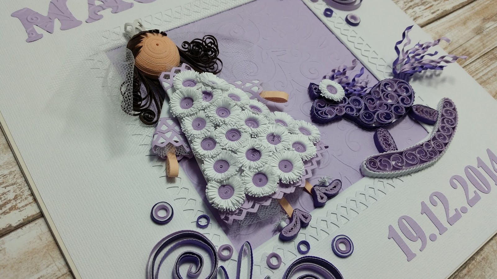 NV Craft Designs Quilled BabyGirl frame;Quilled Princess;Quilled Gift