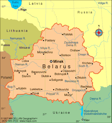 Mapa da Bielorrússia Política Regional