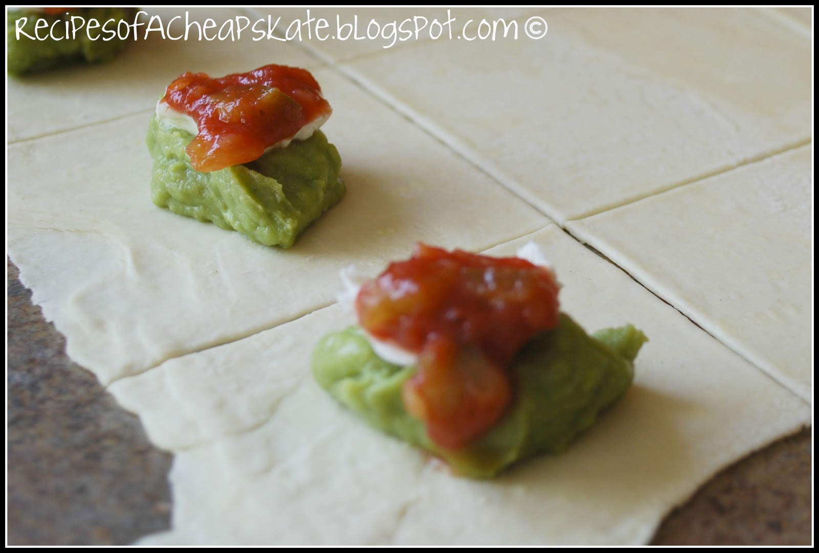 Recipes of a Cheapskate Guacamole, Cream Cheese, and Salsa Puffs
