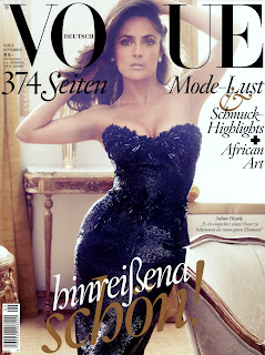 Salma Hayek graces the cover of Vogue Germany September 2012 issue