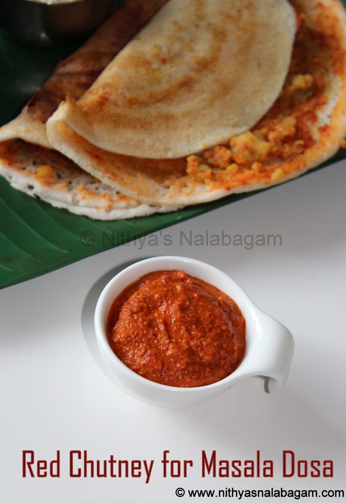 Red chutney for Mysore Masala Dosa Nithya's Nalabagam