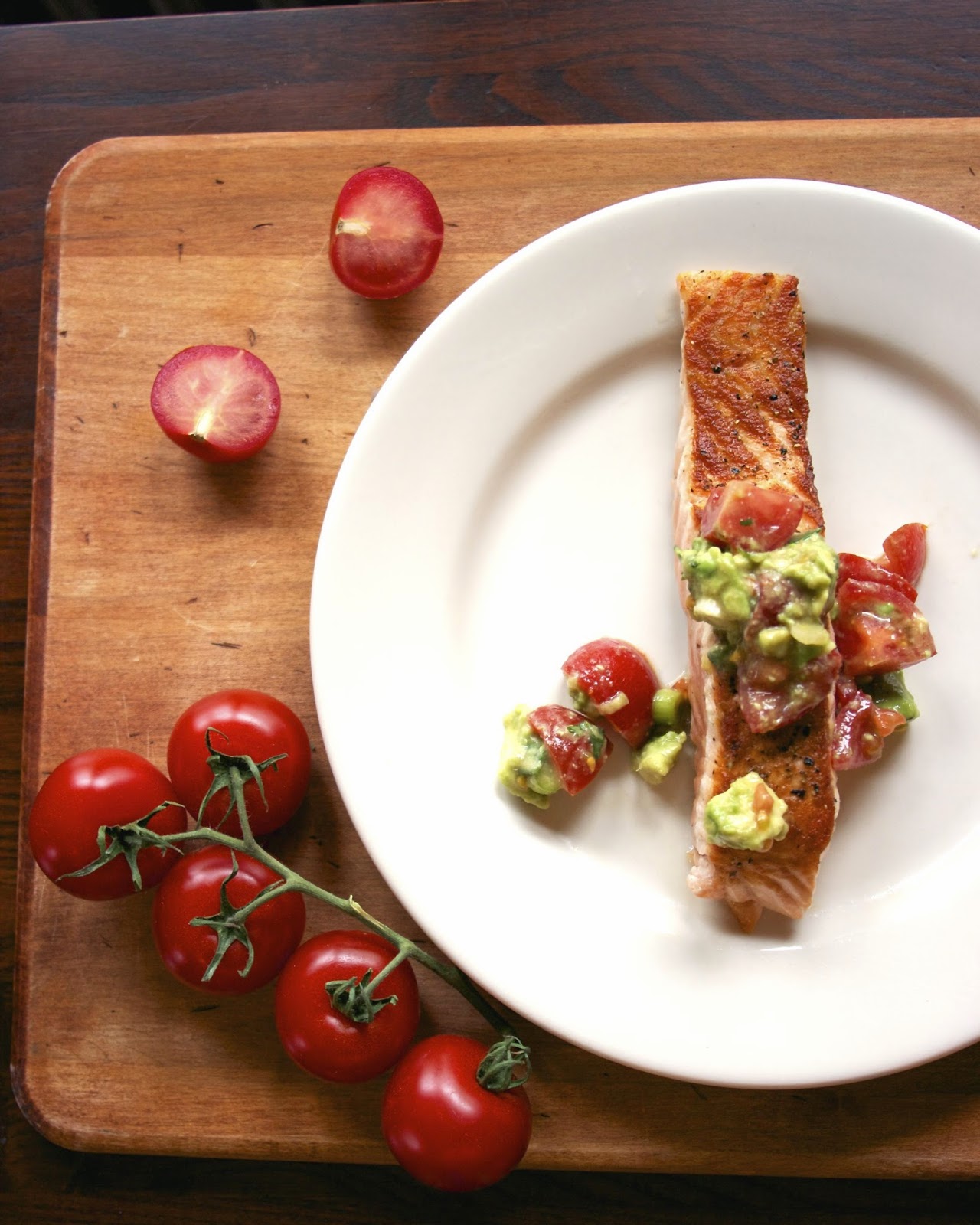 Salmon with Tomato Avocado Salsa French Fridays with Dorie Simple