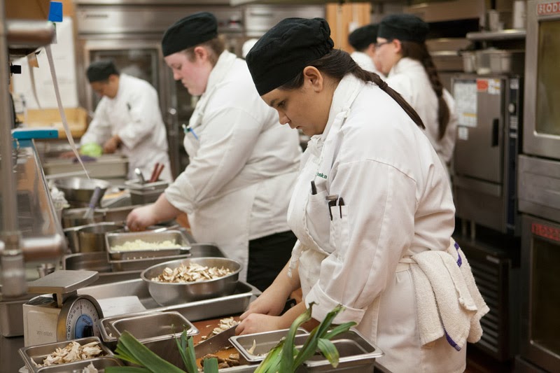 Lucy's student line cooks Lucy's student line cooks