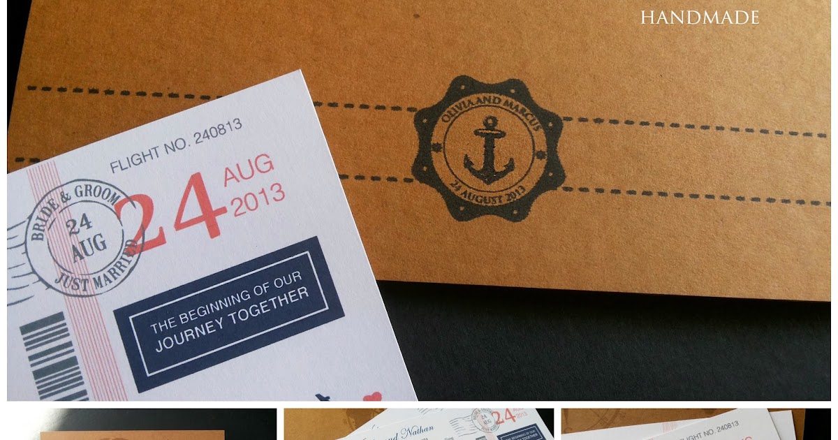 Wedding Card Malaysia Crafty Farms Handmade : Vintage Kraft Airmail ...