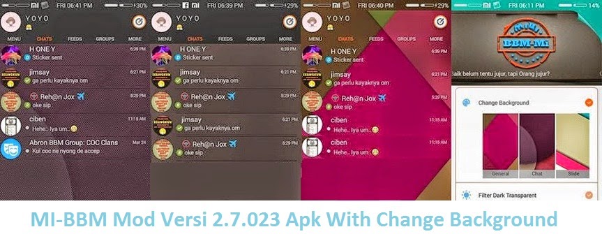 MI-BBM Mod Versi 2.7.0.23 Apk With Change Background Terbaru MI-BBM Mod Versi 2.7.0.23 Apk With Change Background Terbaru