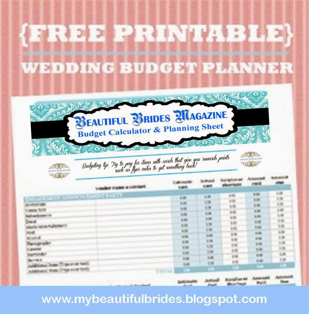 Beautiful Brides Magazine Wedding Budget Calculator Workbook
