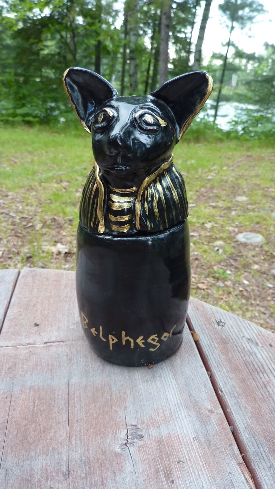 Odyssey Urns Cat Urn shaped like an Egyptian Canopic Jar