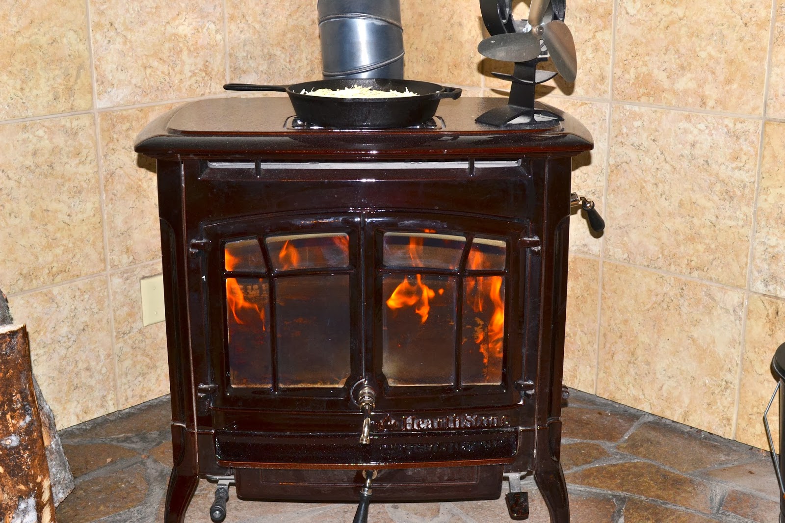 A Taste of Alaska Cheese Fondue on the wood stove