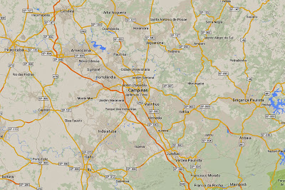 Mapa da região de Campinas Mapa da região de Campinas