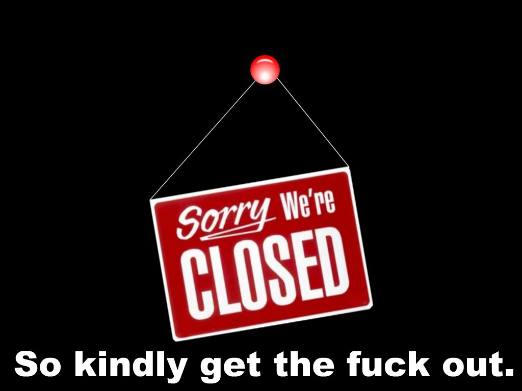 closing time sign